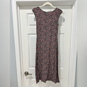 LOFT Black Floral Midi Maxi Dress